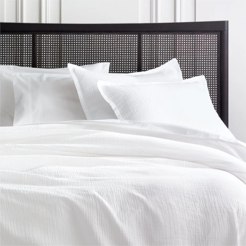 Alto Organic Cotton White Duvet Cover And Shams 1 Alto Organic Cotton White Duvet Cover And Shams