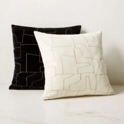 Arabella Black Velvet Throw Pillow With Down-Alternative Insert 23'' -Cb2 ArabellaVelvetPillowGroupFHS23