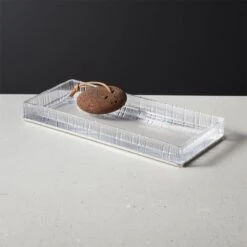 Athena Ribbed Glass Vanity Tray -Cb2 AthenaRdGlsPdNklTankTrayAVSHF21