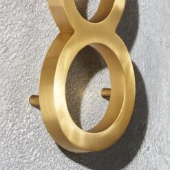 Aurele 6" Brushed Brass House Number 1 -Cb2 AureleBrshBrs6inHsNmbr8ROF18