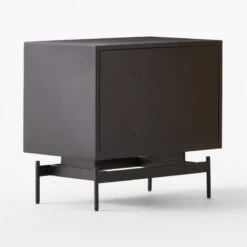 Avers 2-Drawer Plaster And Black Metal Nightstand -Cb2 AversMtlFrameNightstand3QBSSS22