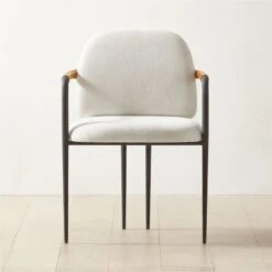Avont Upholstered Metal Dining Armchair