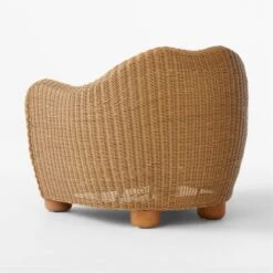 Bacio Natural Rattan Outdoor Lounge Chair With Ivory Sunbrella® Cushions 12 Bacio Natural Rattan Outdoor Lounge Chair With Ivory Sunbrella® Cushions -Cb2 BacioNatLoungeChair3QBSSS23