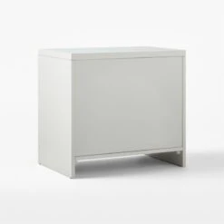 Barton 2-Drawer High-Gloss Grey Lacquered Nightstand -Cb2 BartonHiGlsLcqdNghtstnd3QBSSS22