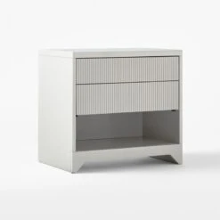 Barton 2-Drawer High-Gloss Grey Lacquered Nightstand -Cb2 BartonHiGlsLcqdNghtstnd3QSSS22