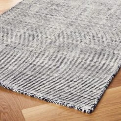Bass Handloomed Runner Rug 2.5'x8' 5 Bass Handloomed Runner Rug 2.5'x8' -Cb2 BassBlkHndlmdRnnr2p5x12AVSHF21 1