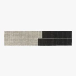 Bass Black Handloomed Runner Rug 2.5'x12'