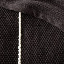 Berrini Handwoven Black Full/Queen Bed Blanket 5 Berrini Handwoven Black Full/Queen Bed Blanket -Cb2 BerriniHndwvnBkWtFQBlnktROF23