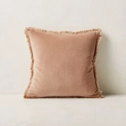 Bettie Light Brown Throw Pillow With Down-Alternative Insert 16''