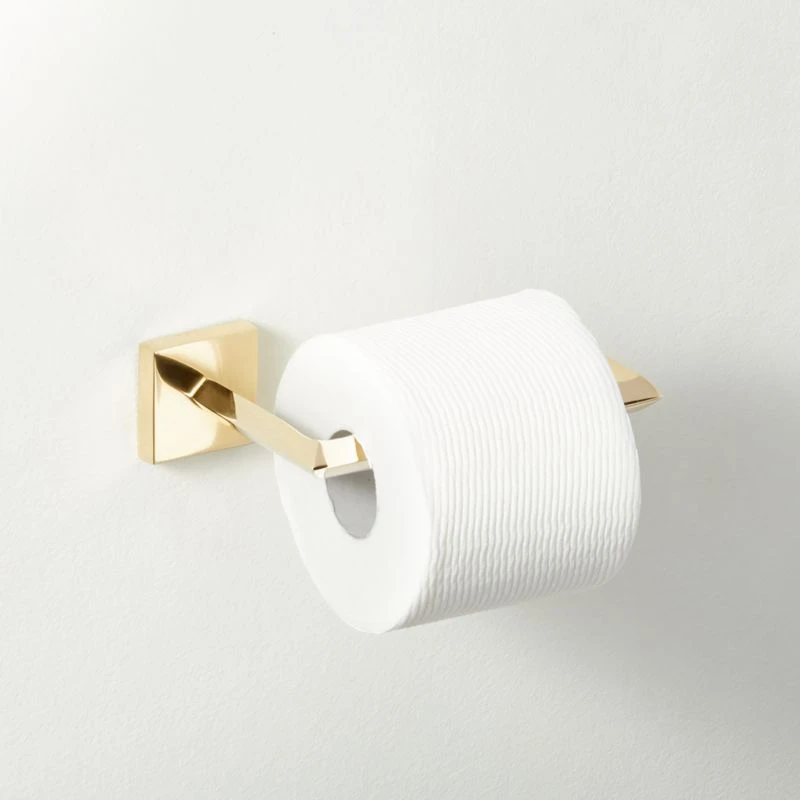 Blaine Unlacquered Brass Wall Mounted Toilet Paper Holder 2 Blaine Unlacquered Brass Wall Mounted Toilet Paper Holder - Image 2
