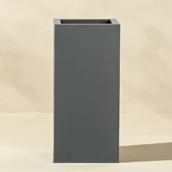 Blox Tall Charcoal Galvanized Steel Indoor/Outdoor Planter Small