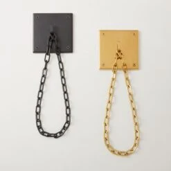 Bolt Polished Brass Chain Curtain Tiebacks Set Of 2 -Cb2 BoltDrpryTiebackChainGroupFHF21