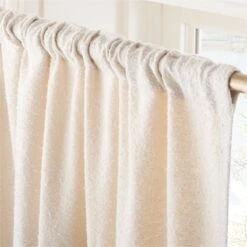 Ivory Boucle Window Curtain Panel 48''x84'' -Cb2 BoucleIvoryCrtn96PanelAV2SHF23