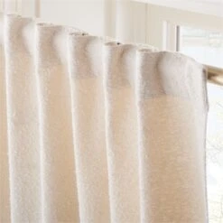 Ivory Boucle Window Curtain Panel 48''x84'' -Cb2 BoucleIvoryCrtn96PanelAV3SHF23