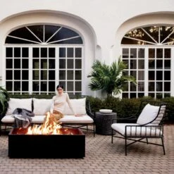 Terrazzo Black Outdoor Side Table -Cb2 BretonBlackMetalCollectionAP21 1x1V3