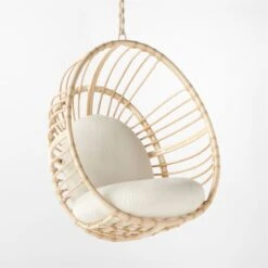 Brisa Rattan Outdoor Hanging Lounge Chair -Cb2 BrisaHangingLoungeChair3QSS22