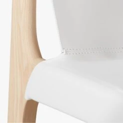 Burano White Leather Sling Counter Stool -Cb2 BuranoBarstool30inWhtAVF18