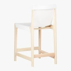 Burano White Leather Sling Counter Stool -Cb2 BuranoCounterStool24inWht3QBF18