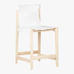 Burano White Leather Sling Counter Stool -Cb2 BuranoCounterStool24inWht3QFF18