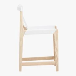Burano White Leather Sling Counter Stool -Cb2 BuranoCounterStool24inWhtSDF18