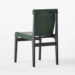 Burano Green Leather Sling Chair -Cb2 BuranoLthrChairGreen3QBSSF22