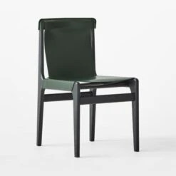 Burano Green Leather Sling Chair -Cb2 BuranoLthrChairGreen3QSSF22