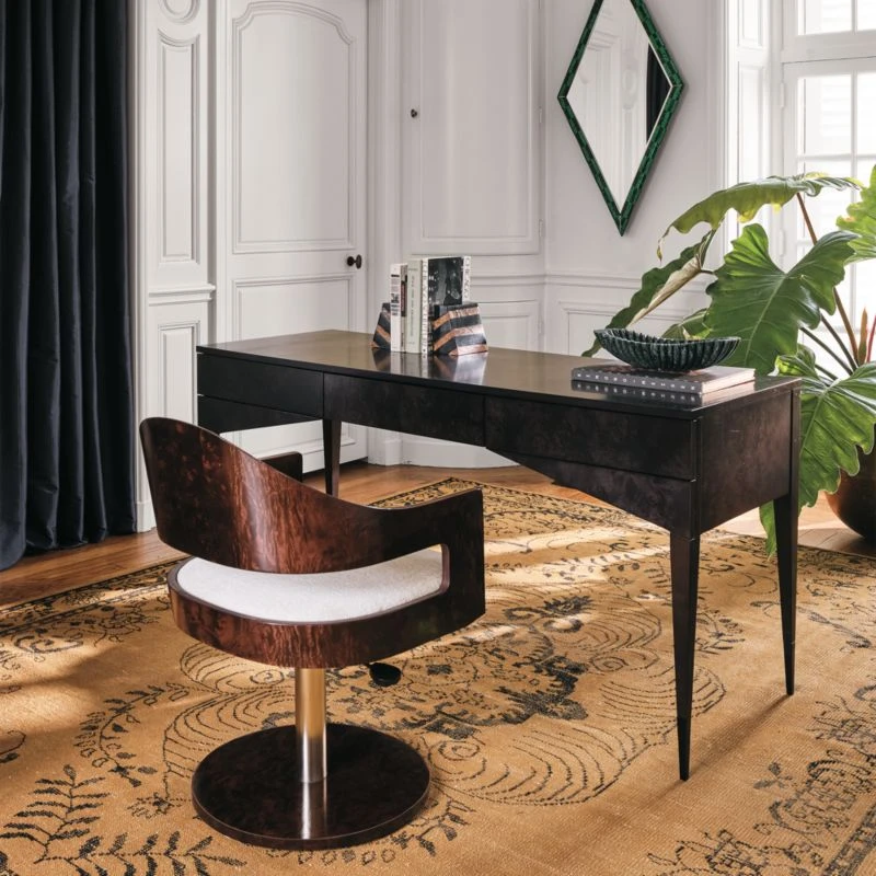 Spillo 2-Drawer Black Burl Wood Desk 3 Spillo 2-Drawer Black Burl Wood Desk - Image 3