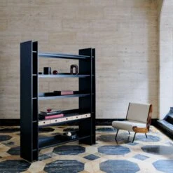 Genova Black Ebonized Oak Bookcase -Cb2 CB2FA22 FR 12 Hero
