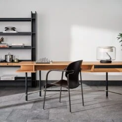 Pesaro Black Leather Dining Armchair -Cb2 CB2FA22 PR GF 07A hero