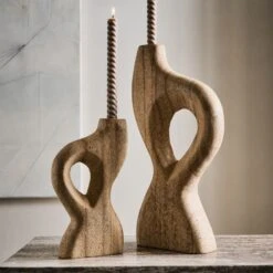 Tima Yellow Stone Taper Candle Holder Small -Cb2 CB2FA23 31B hero