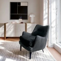 Dorset Lacquered White Linen Credenza -Cb2 CB2SP22 17A v1 RET