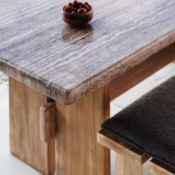 Lupine Teak Outdoor Dining Bench With Sunbrella ® Cushion -Cb2 CB2SP22 LF 8B RES detail1