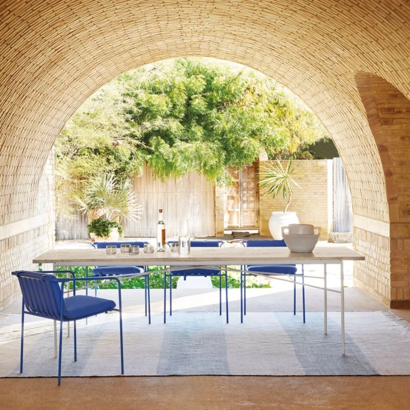 Navene Blue Outdoor Dining Armchair 2 Navene Blue Outdoor Dining Armchair - Image 2