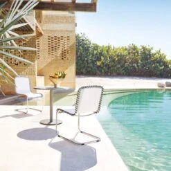 Enzo Natural Sunbrella Outdoor Armless Sling Chair -Cb2 CB2SU22 16A v3 RET