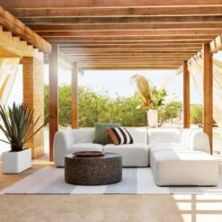 Kelso Charcoal And Camel Stripe Indoor/Outdoor Area Rug 5'x8' -Cb2 CB2SU22 19B v1 RET 1