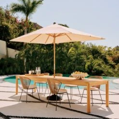 Pinet Teak Outdoor Dining Table 12' 11 Pinet Teak Outdoor Dining Table 12' -Cb2 CB2SU23 RC 01A HERO