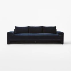 Camden Ink Blue Velvet Sofa -Cb2 CamdenSeaBlueSofaSOSSF22