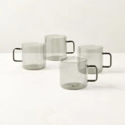 Cantina Smoke Glass Coffee Mug Set Of 4