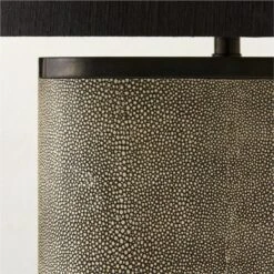 Clair Black Shagreen Table Lamp With Black Shade -Cb2 ClairBlkShgrnTableLampAVSHS23