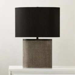 Clair Black Shagreen Table Lamp With Black Shade