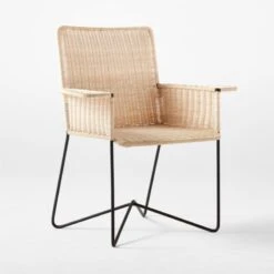 Silla En Mimbre Wicker Dining Armchair -Cb2 ClaraPorsetSillaEnMimbre3QSSF21