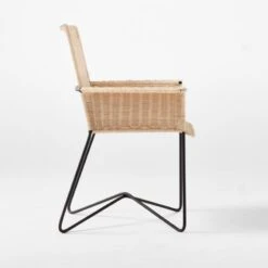 Silla En Mimbre Wicker Dining Armchair -Cb2 ClaraPorsetSillaEnMimbreSDSSF21