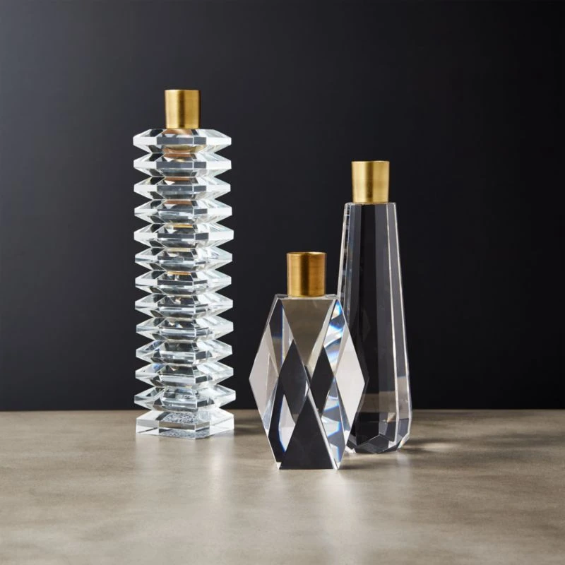 Cosette Crystal Taper Candle Holder Small 2 Cosette Crystal Taper Candle Holder Small - Image 2