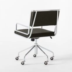 Court Black Vegan Leather Office Chair 12 Court Black Vegan Leather Office Chair -Cb2 CourtBlackOfficeChair3QBSSS22