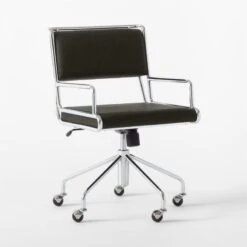 Court Black Vegan Leather Office Chair 10 Court Black Vegan Leather Office Chair -Cb2 CourtBlackOfficeChair3QSSS22