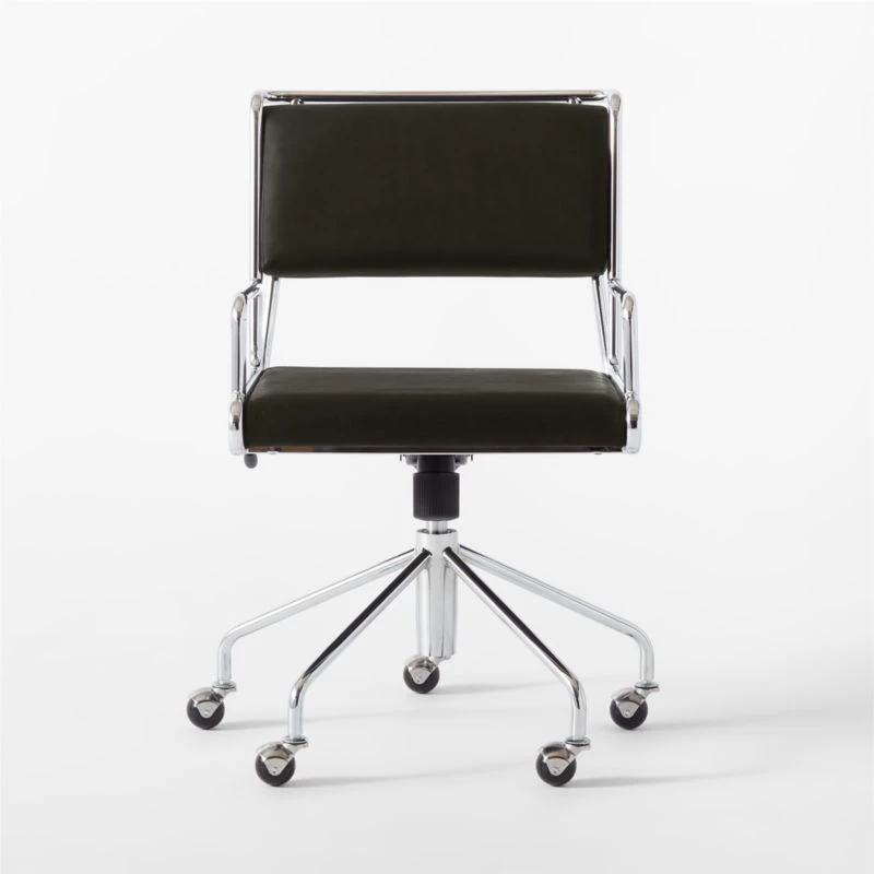 Court Black Vegan Leather Office Chair 3 Court Black Vegan Leather Office Chair - Image 3