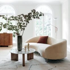 Santoro Round White Quartz Coffee Table -Cb2 CurvoShearlingSofaFCOC20 1x1