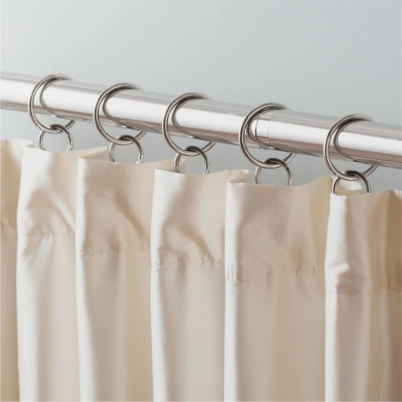 Polished Nickel Curtain Rings Set Of 9 2 Polished Nickel Curtain Rings Set Of 9 - Image 2
