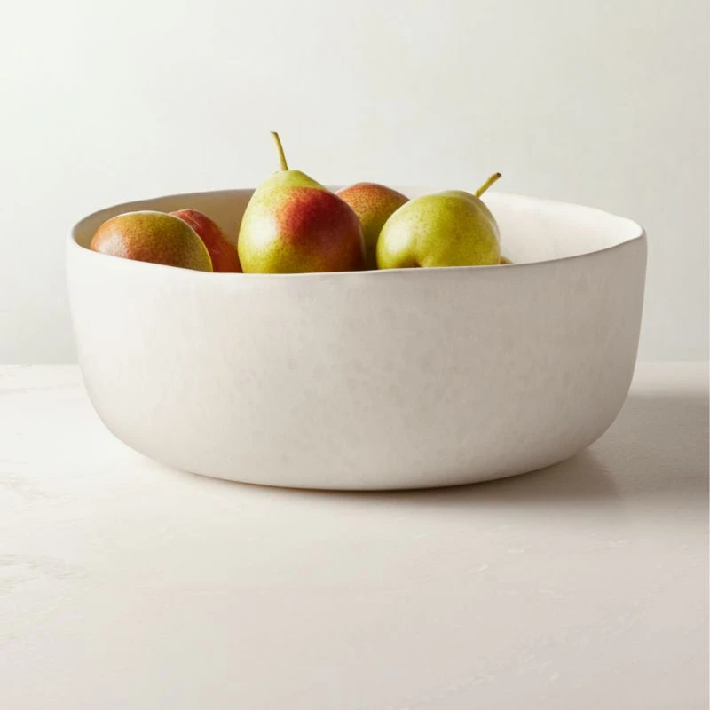 Drift White Serving Bowl With Reactive Glaze 2 Drift White Serving Bowl With Reactive Glaze - Image 2
