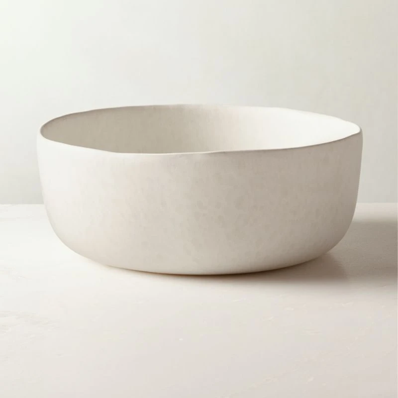 Drift White Serving Bowl With Reactive Glaze 1 Drift White Serving Bowl With Reactive Glaze